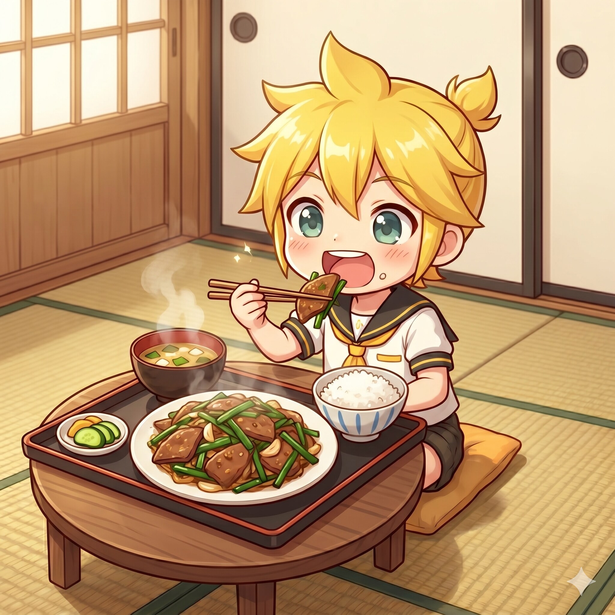 今日のお昼はレバニラです