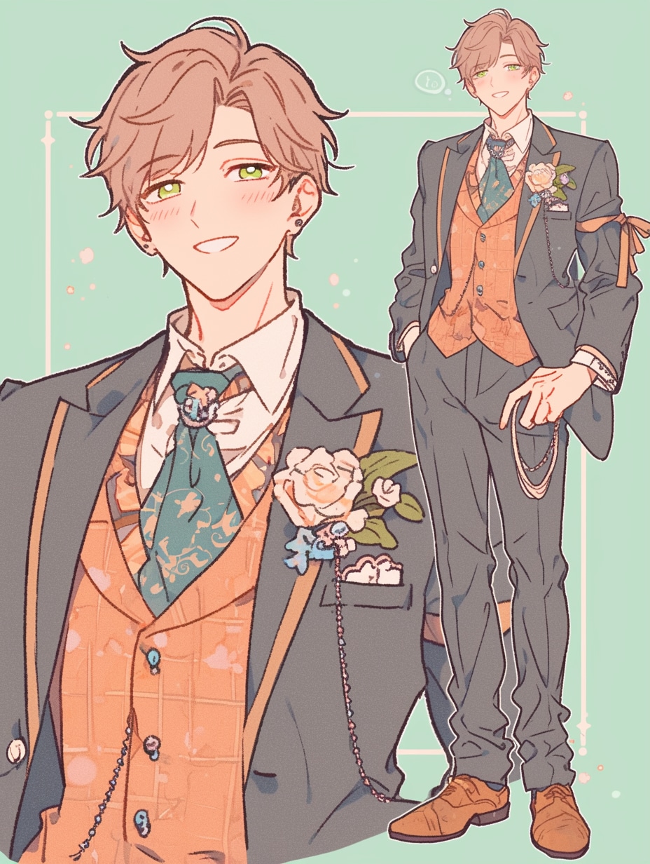 スーツを着た男子