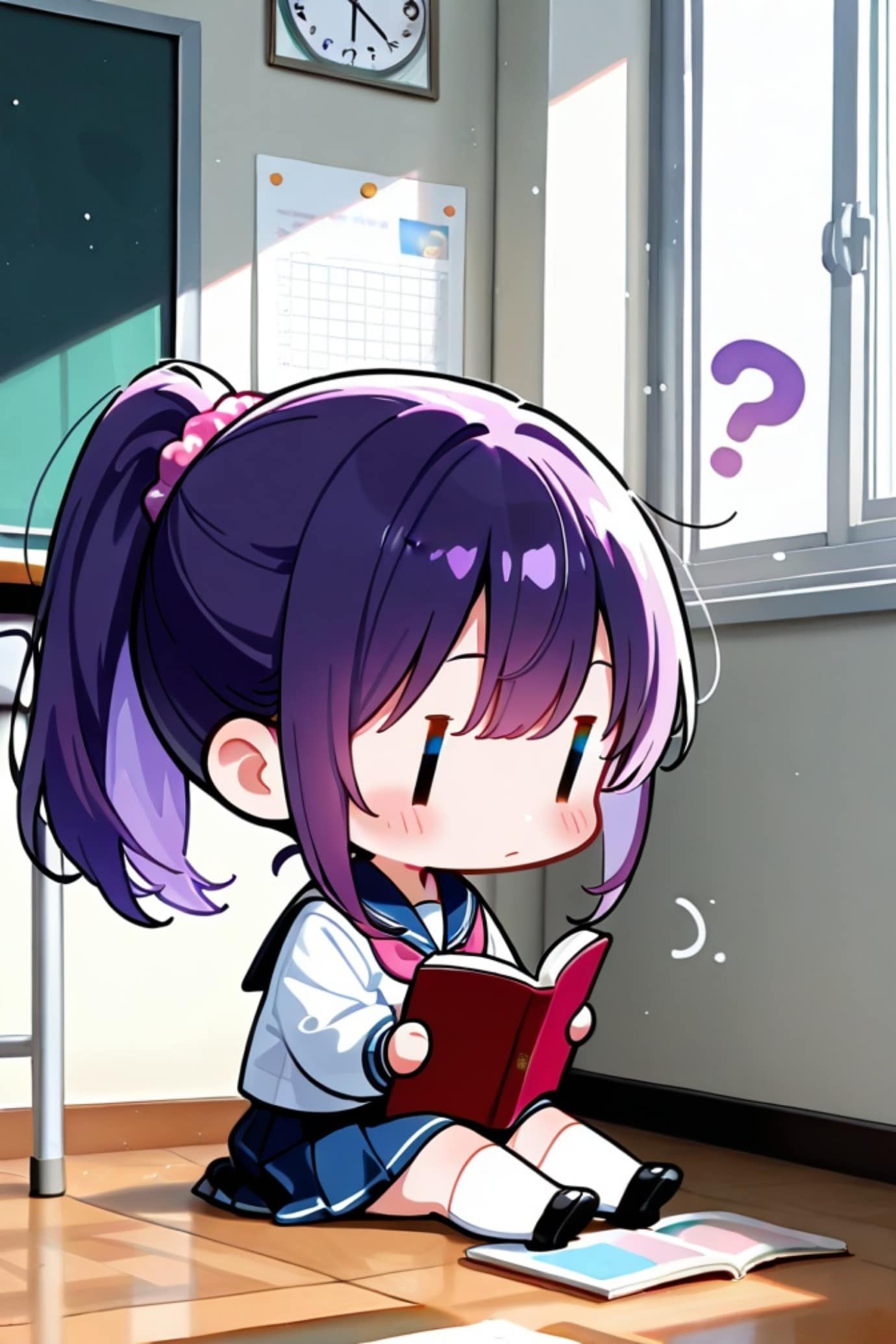 読書する紫髪ちゃん | の人気AIイラスト・グラビア