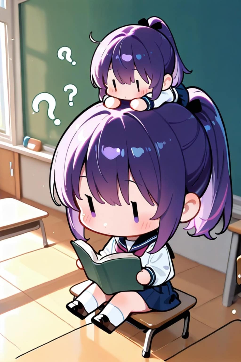 読書する紫髪ちゃん
