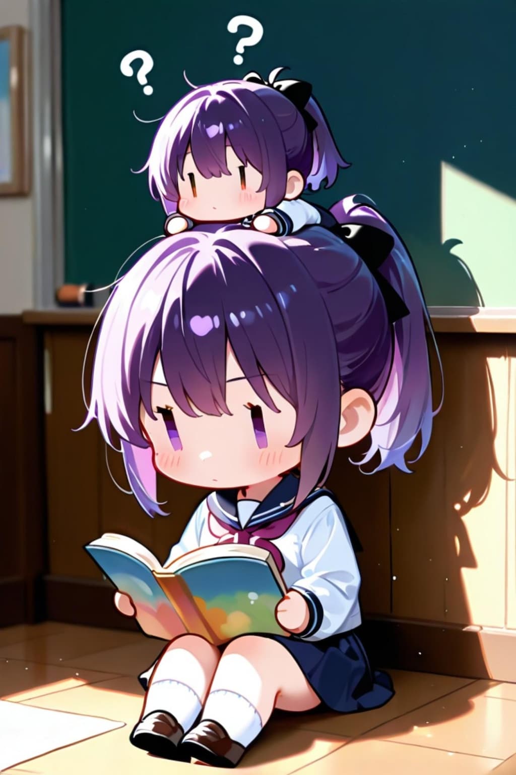 読書する紫髪ちゃん
