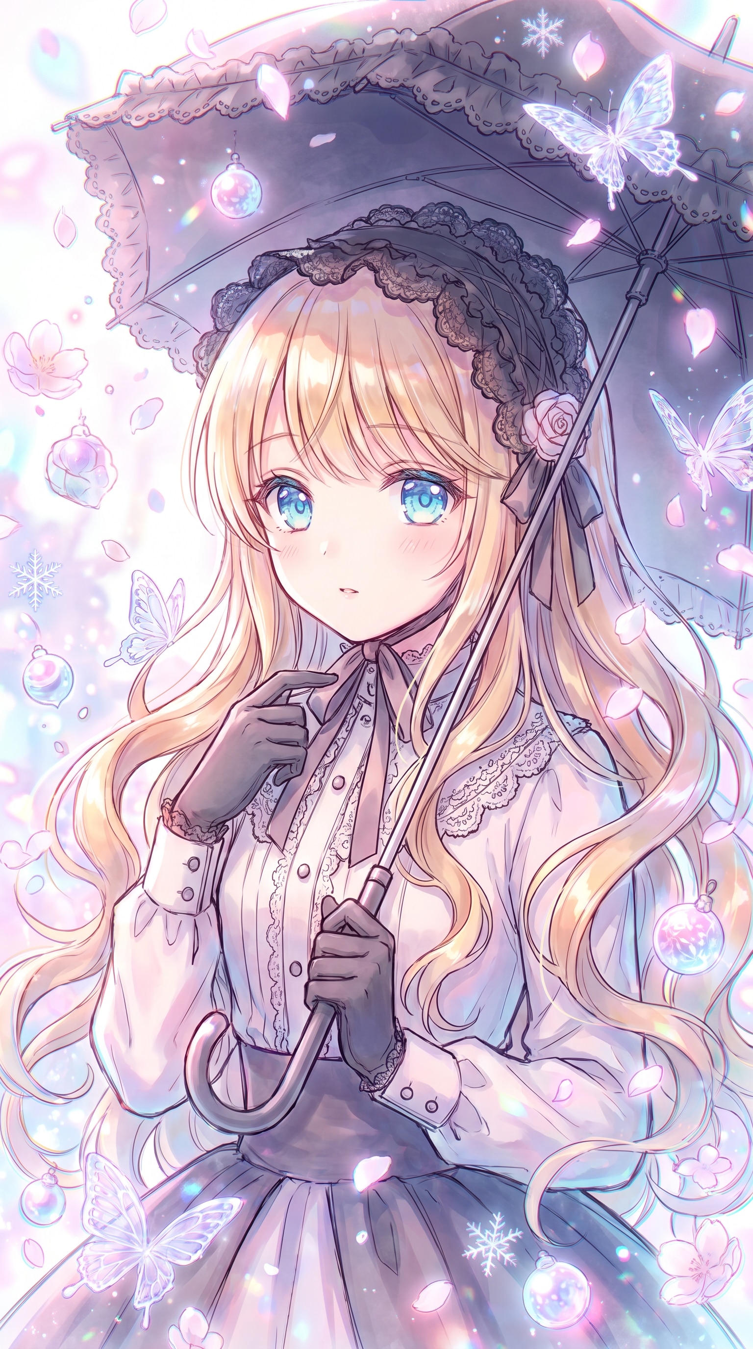 黒薔薇傘微光