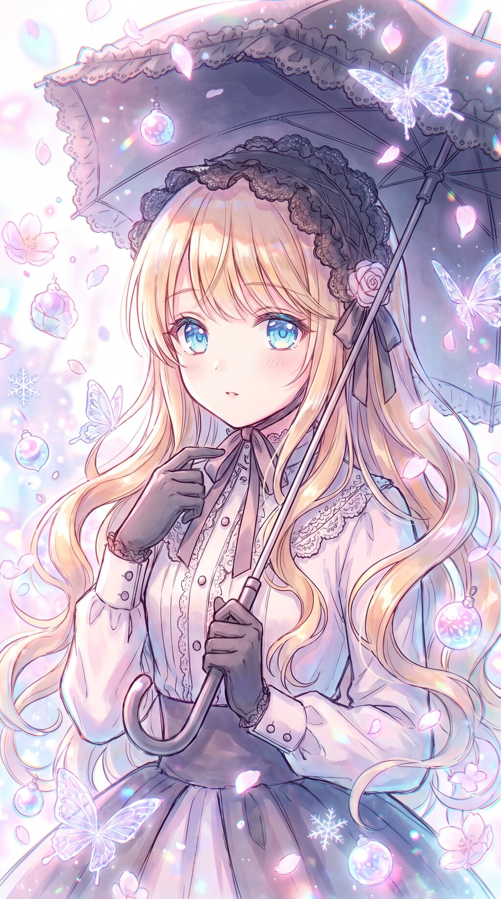 黒薔薇傘微光