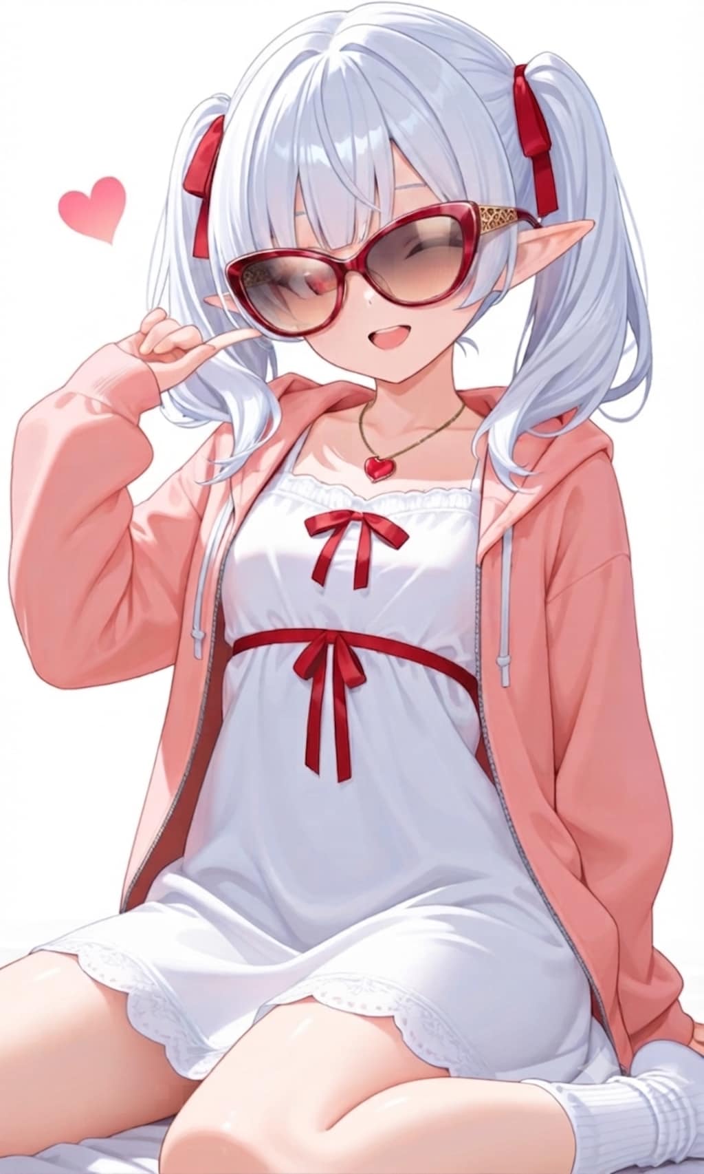 サングラスをかけるシロネさん