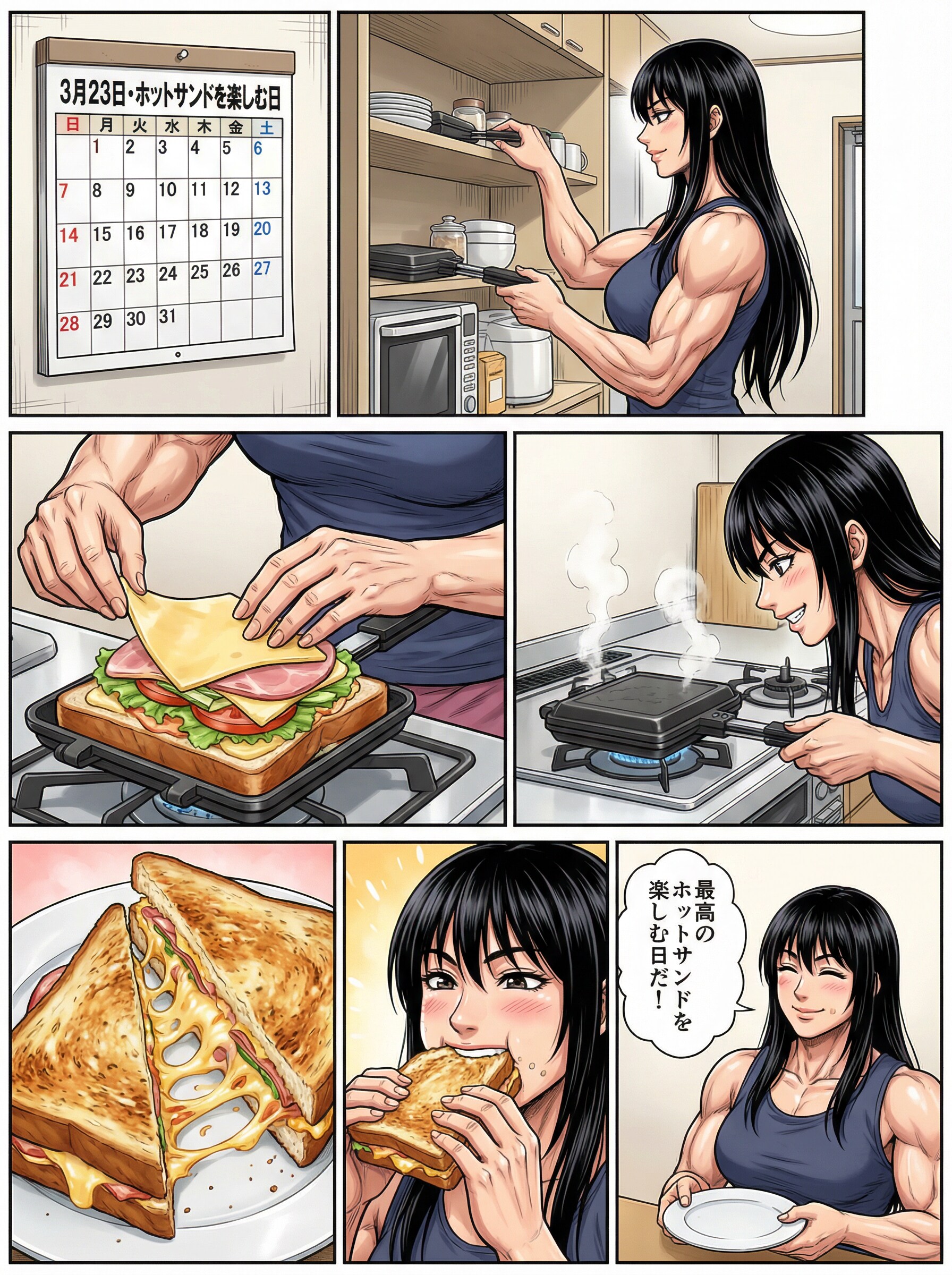 ホットサンドを楽しむ日。 | の人気AIイラスト・グラビア