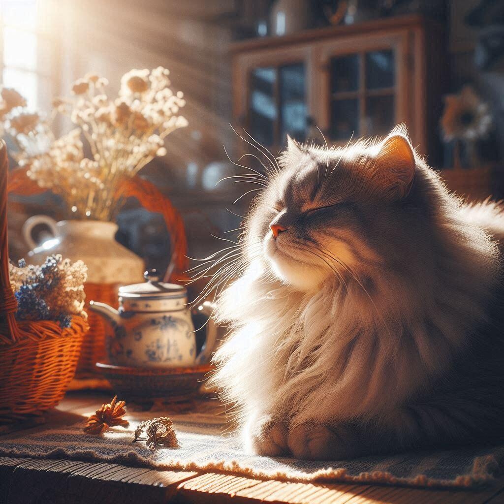 日向ぼっこする猫