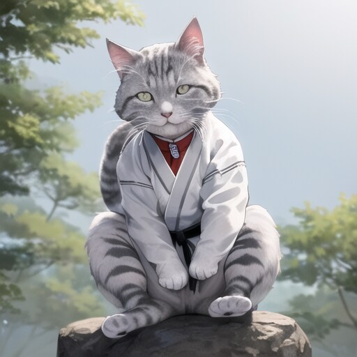 猫の師匠（修行の成果を久々に見に来る