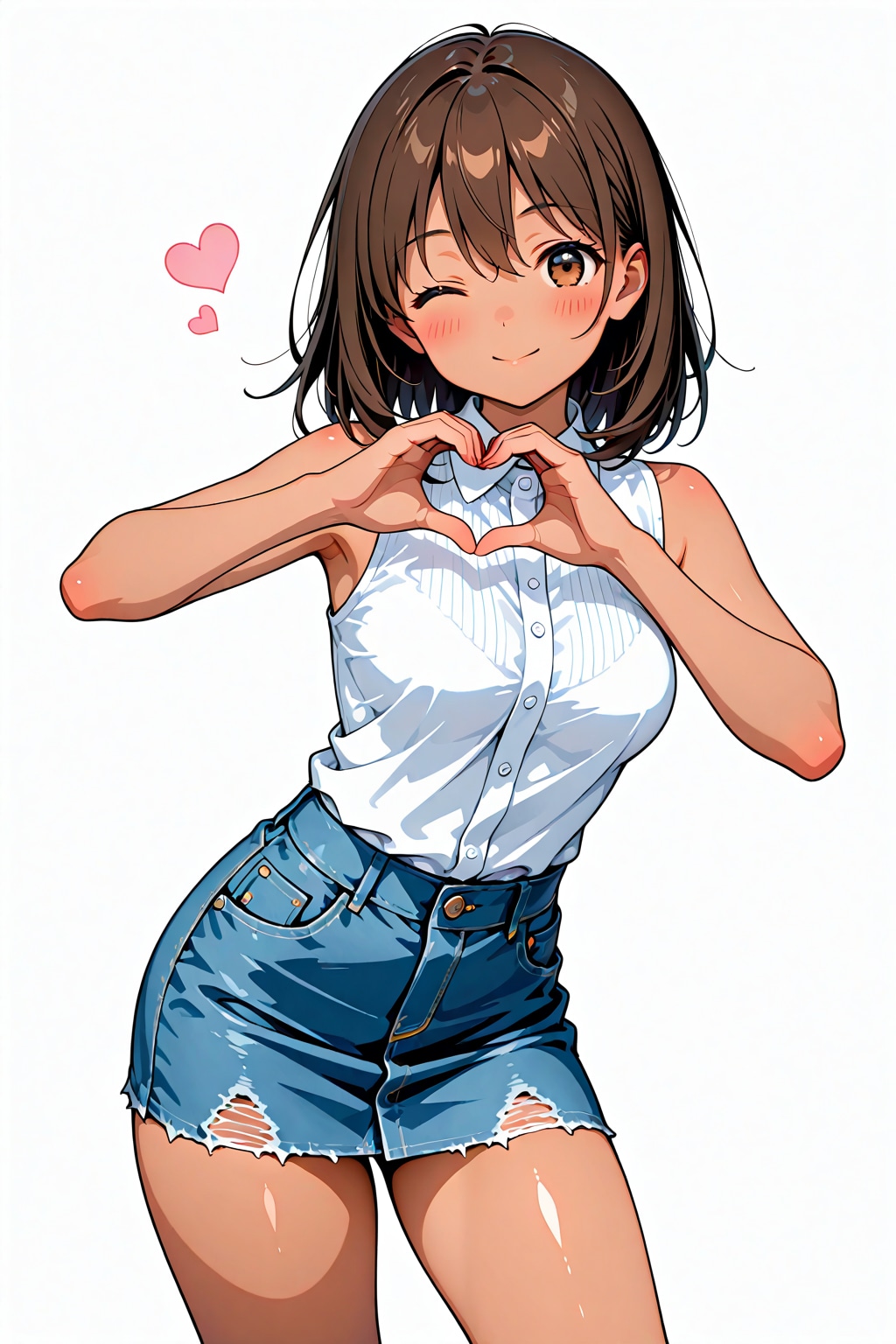 夏希ちゃんのハートサイン