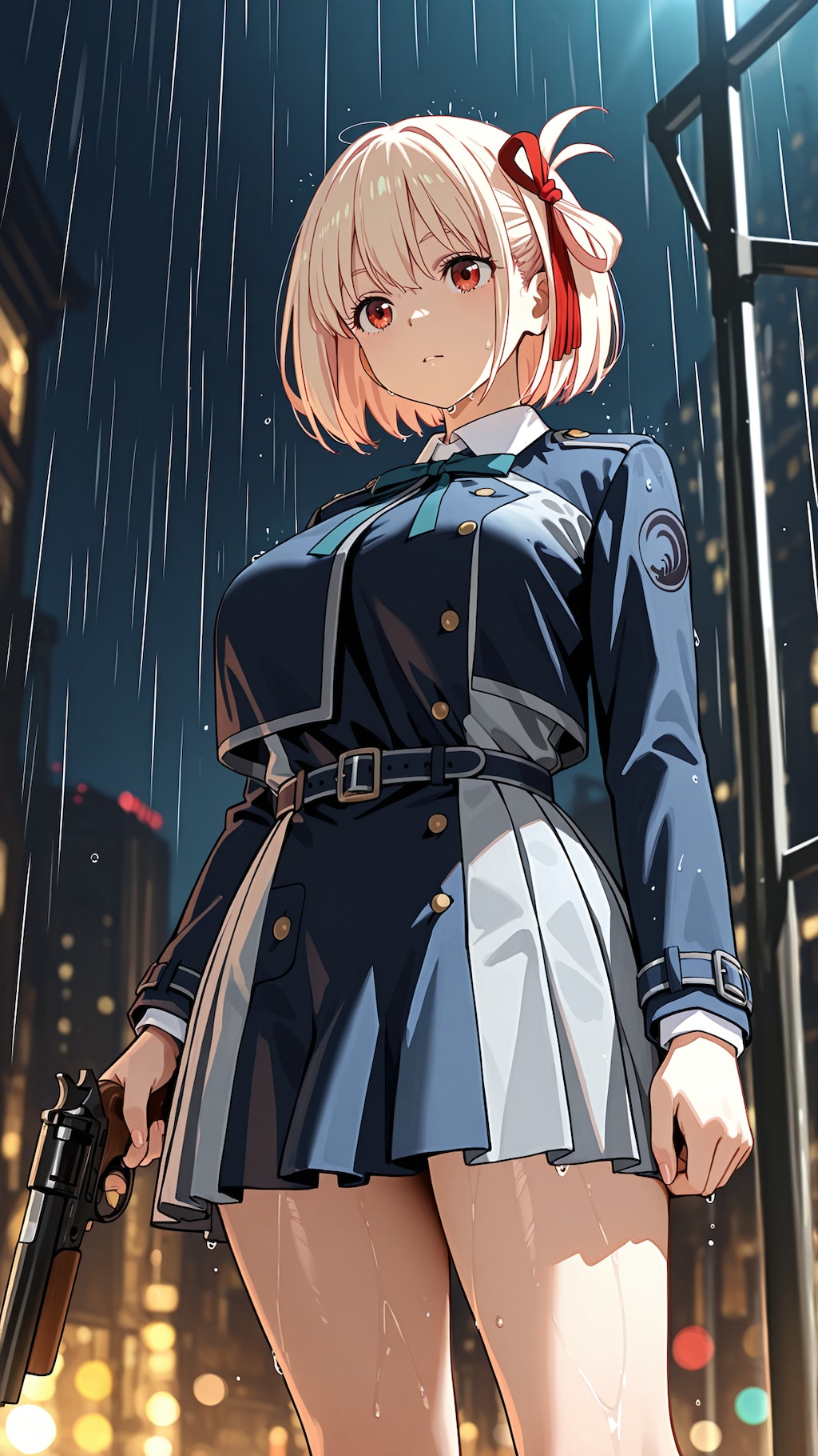 雨の中の硝煙