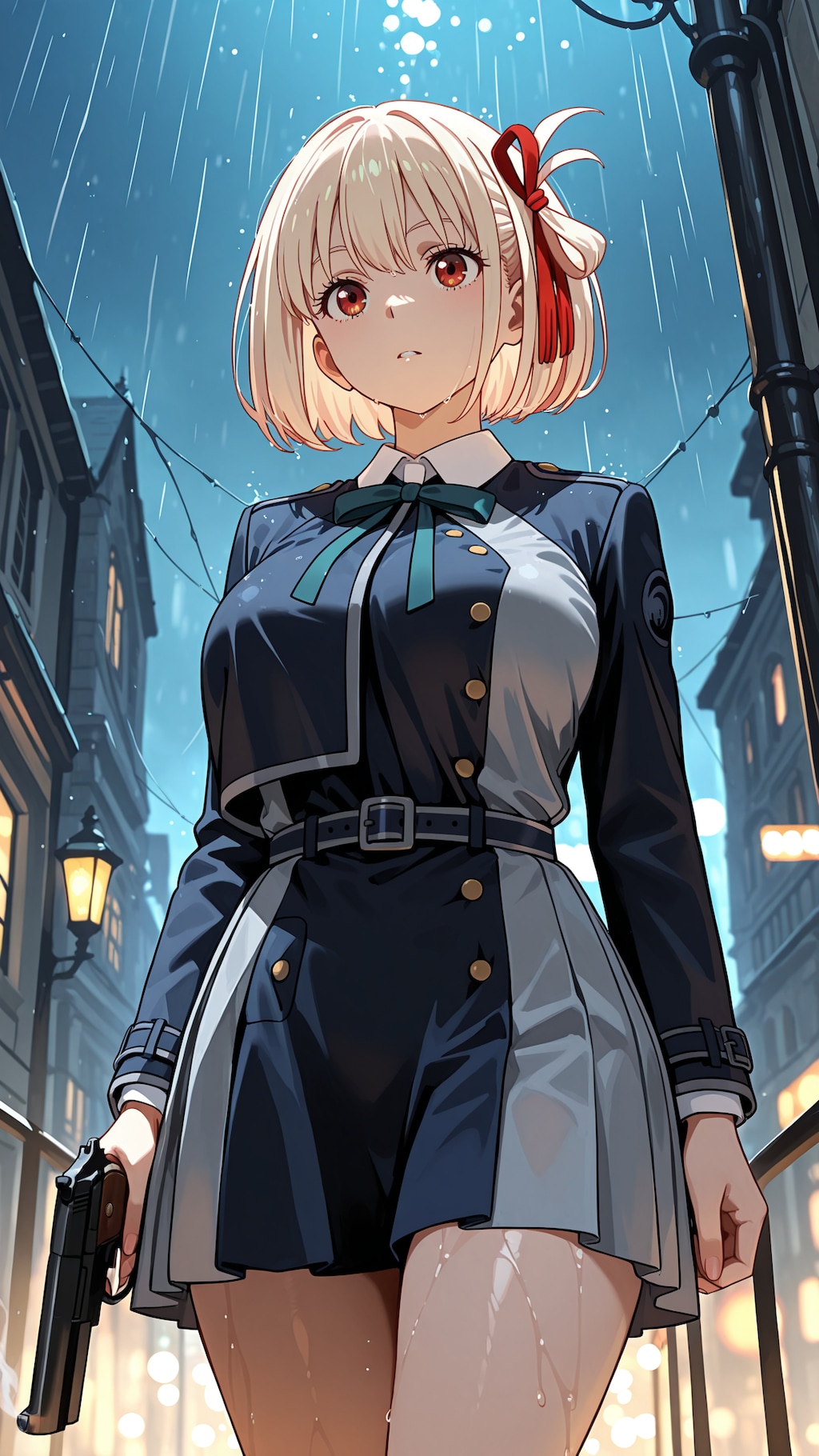 雨の中の硝煙
