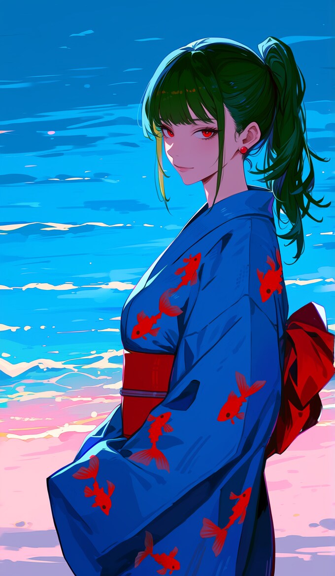 金魚が泳ぐ