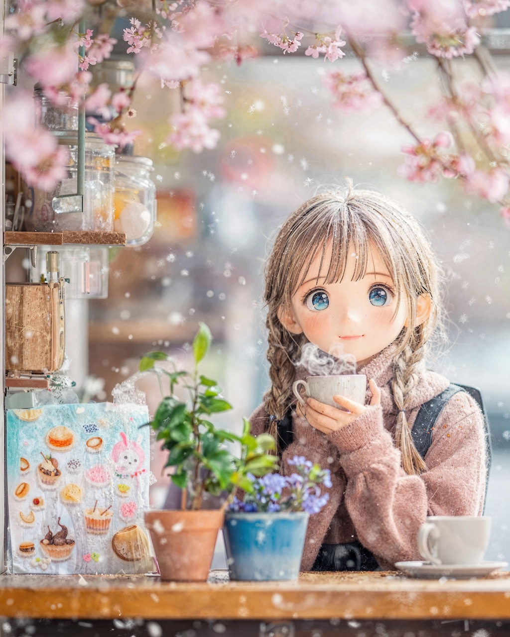 桜舞う朝に、温かいひとときを