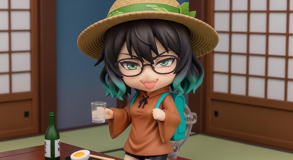 にごり酒と煮たまごでご機嫌な賽銭子さん