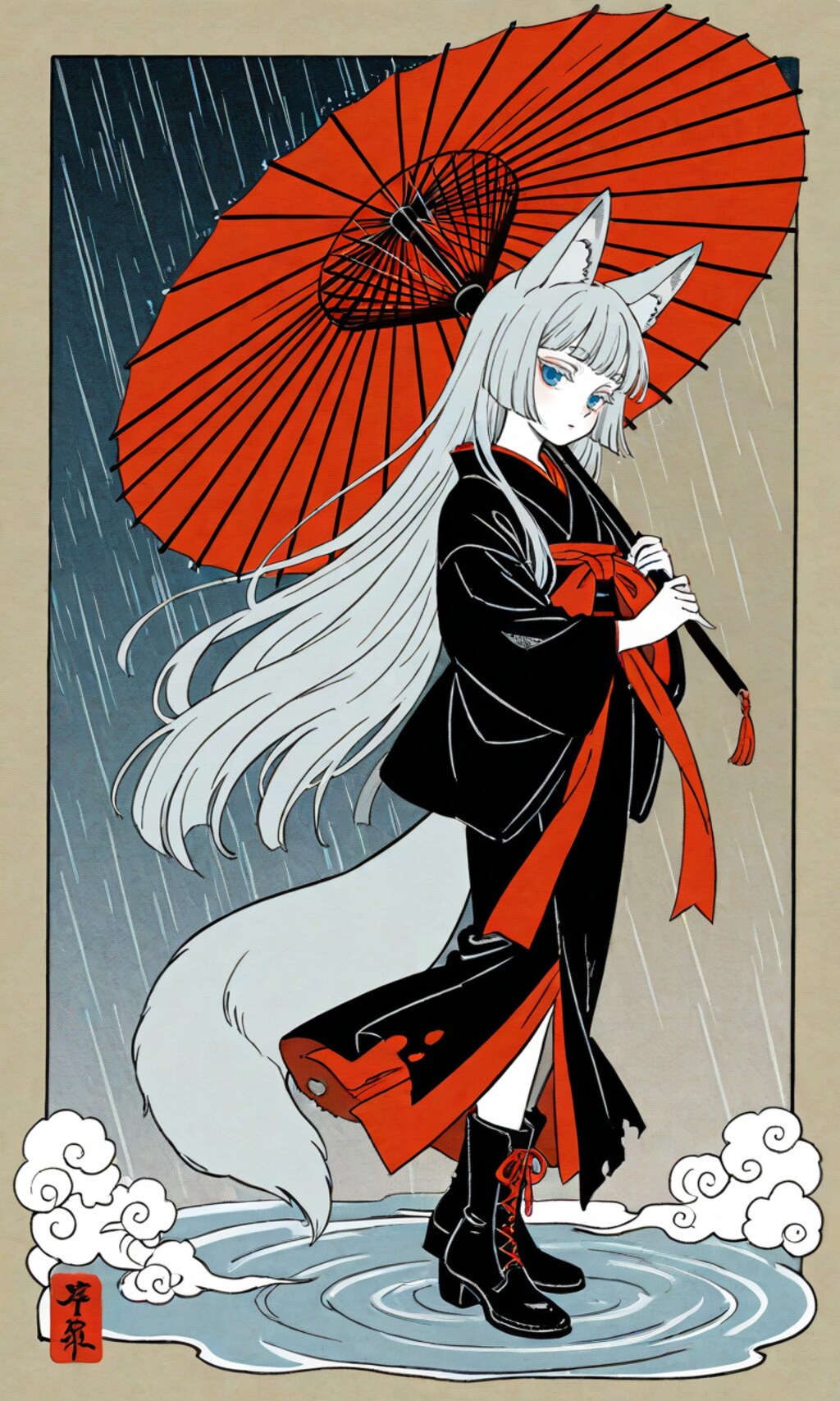 雨中狐子ちゃん