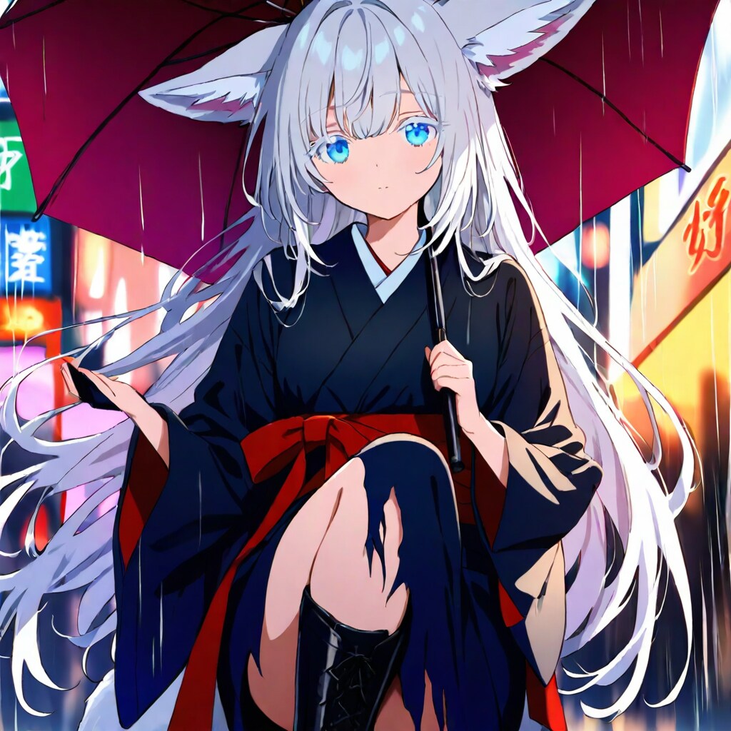 雨中狐子ちゃん