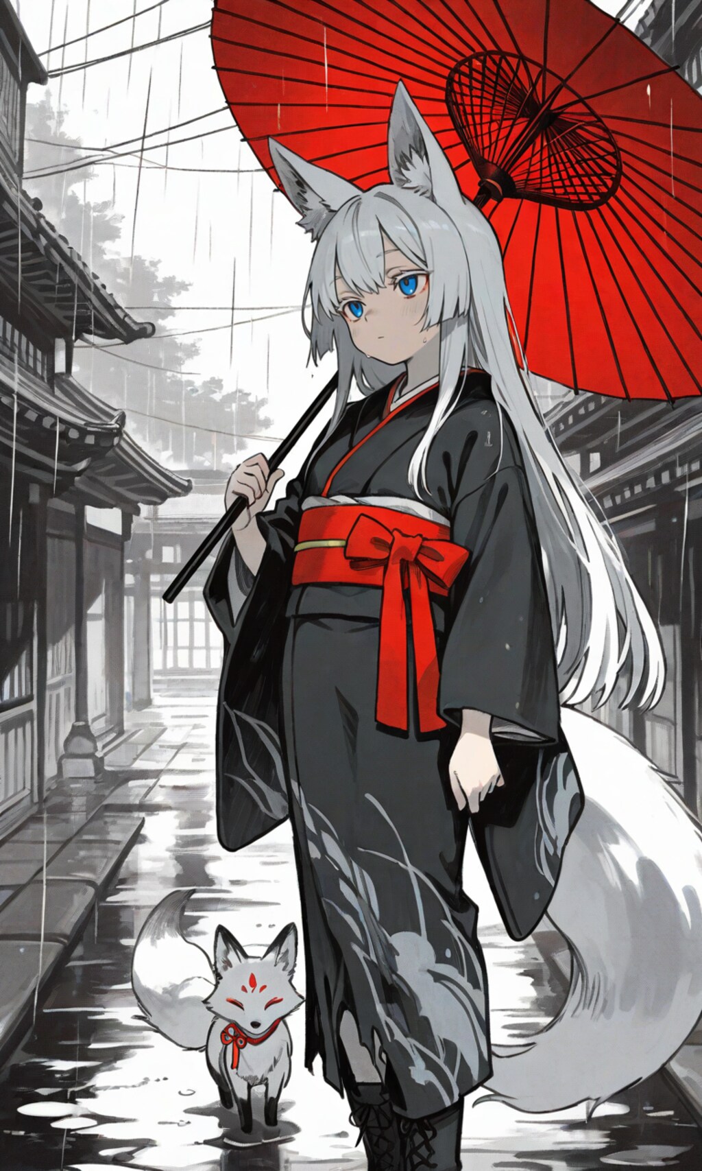 雨中狐子ちゃん