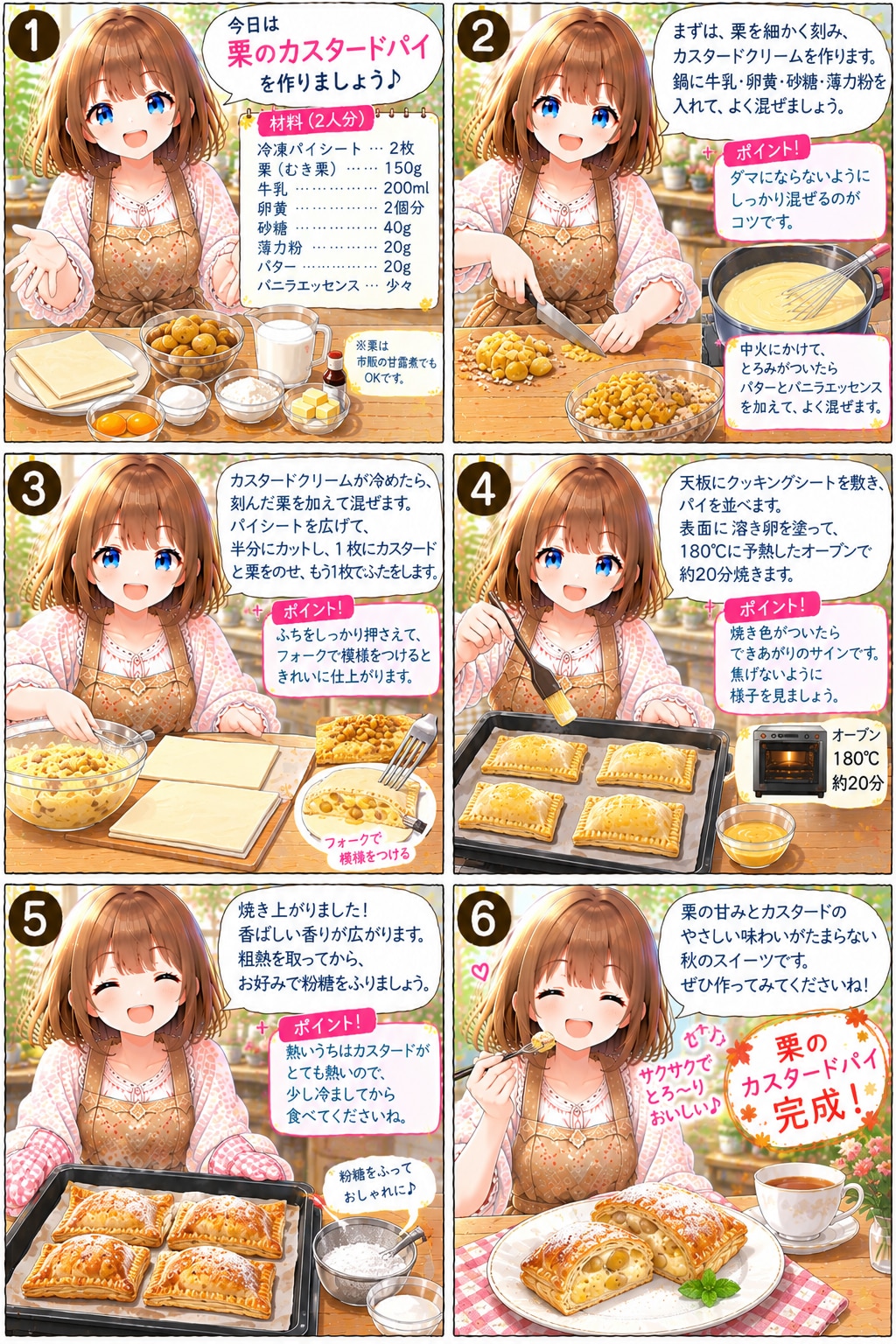 栗のカスタードパイ