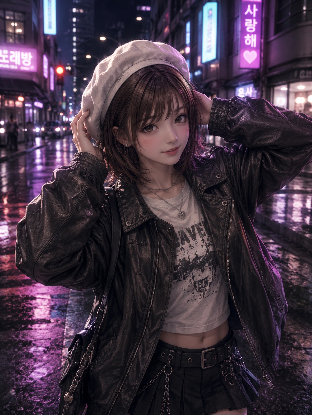 夜景と少女 | の人気AIイラスト・グラビア
