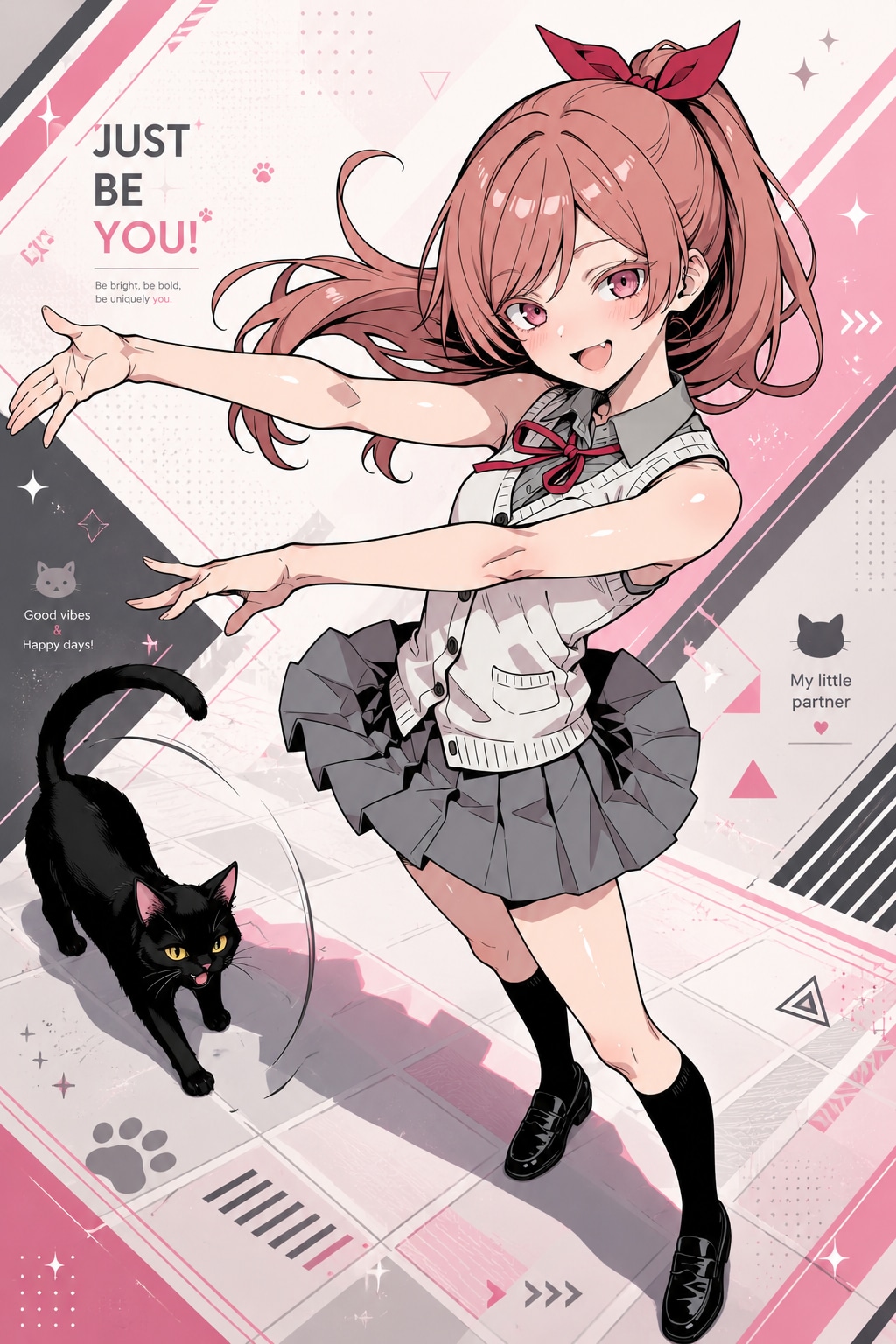 スリーブレスと猫