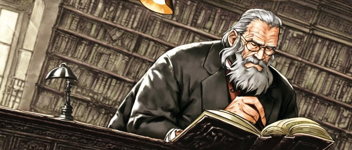 勉強好きなじいさん