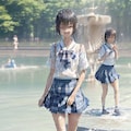 噴水で遊ぶ女子高生スタイル色々詰め合わせ 5枚目