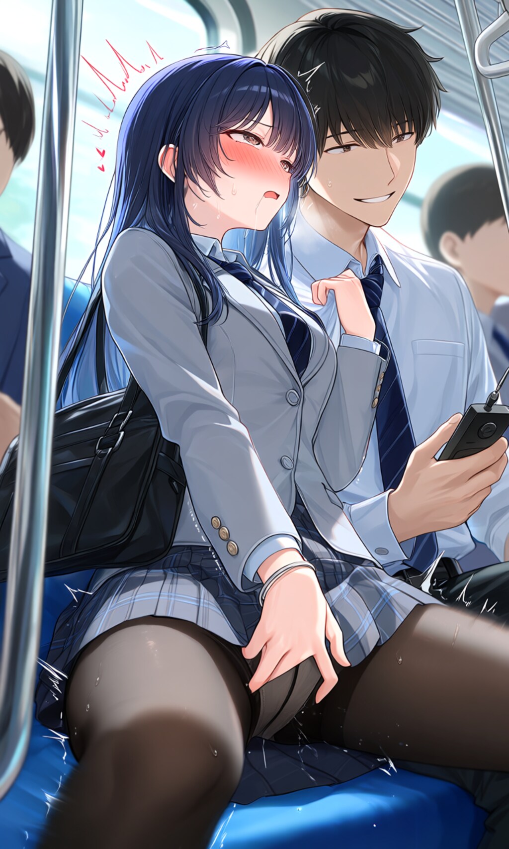 電車で何かに耐える④