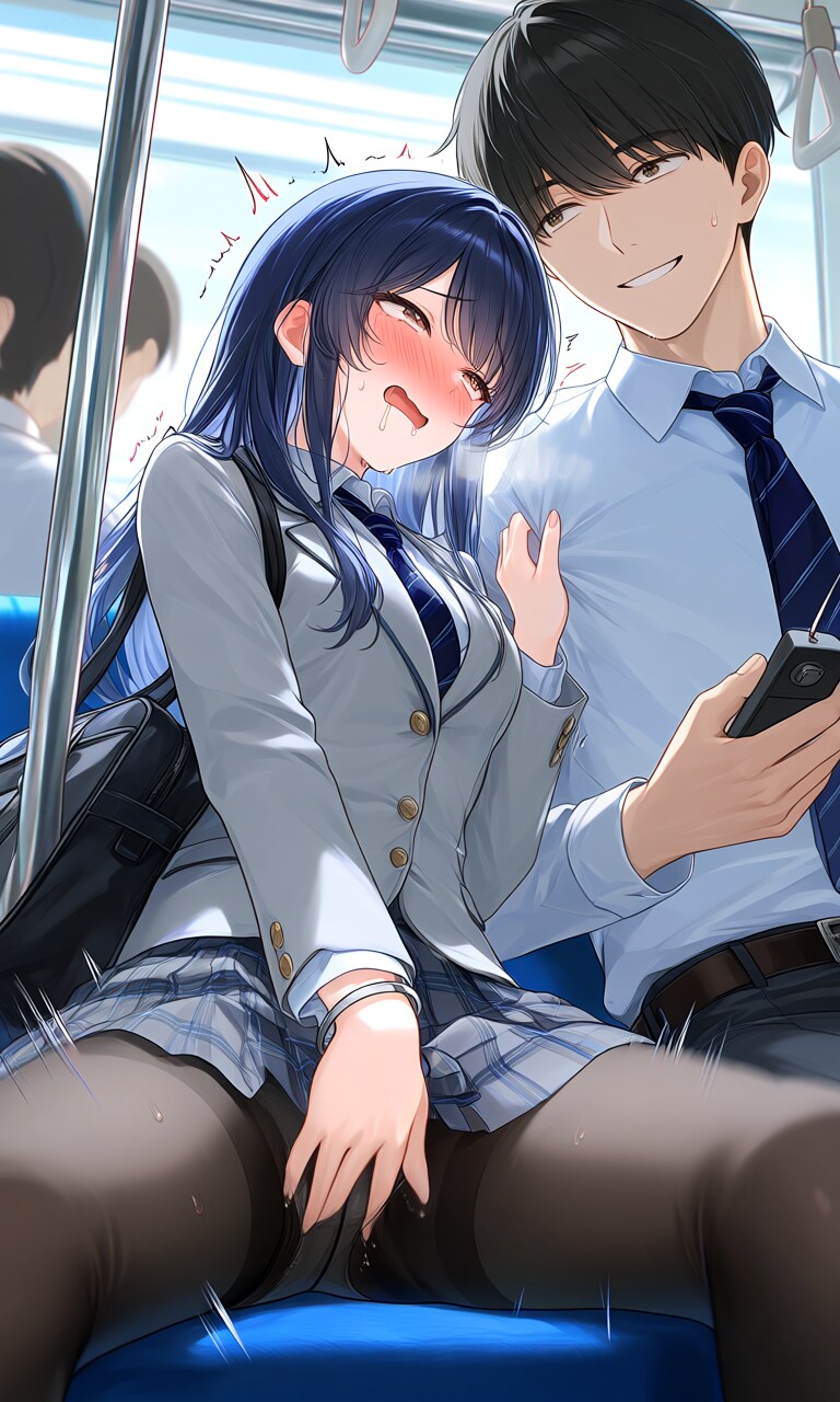 電車で何かに耐える④