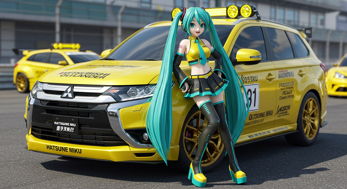 初音ミクと三菱アウトランダー | の人気AIイラスト・グラビア