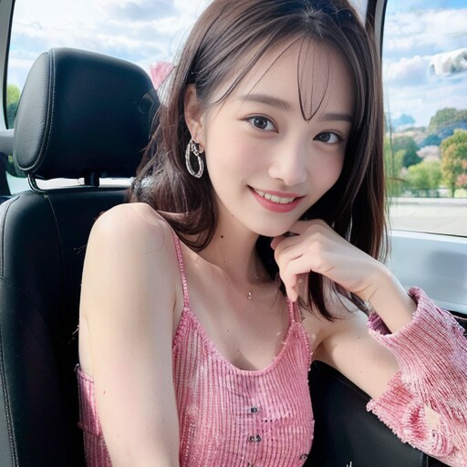 ドライブデートが楽しみな美少女