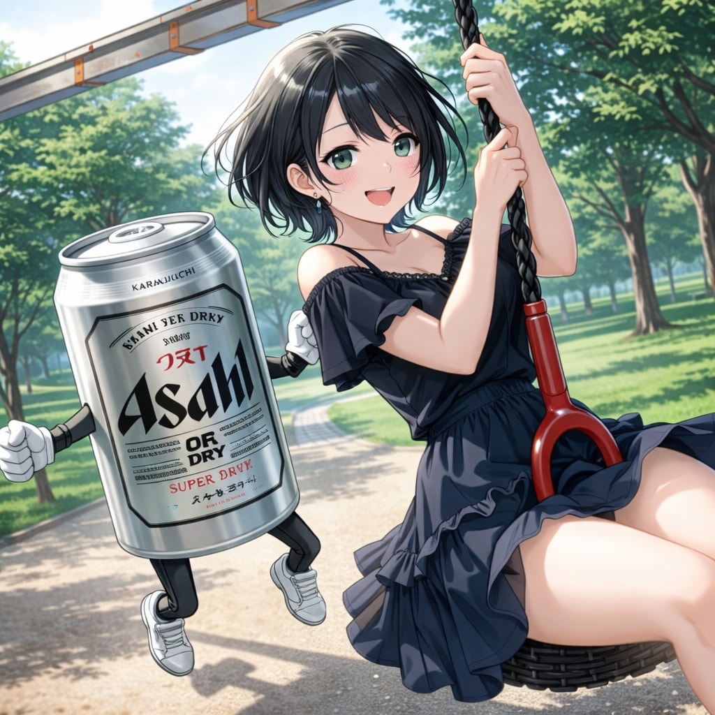 ターザンロープで遊ぶ藍音ちゃん