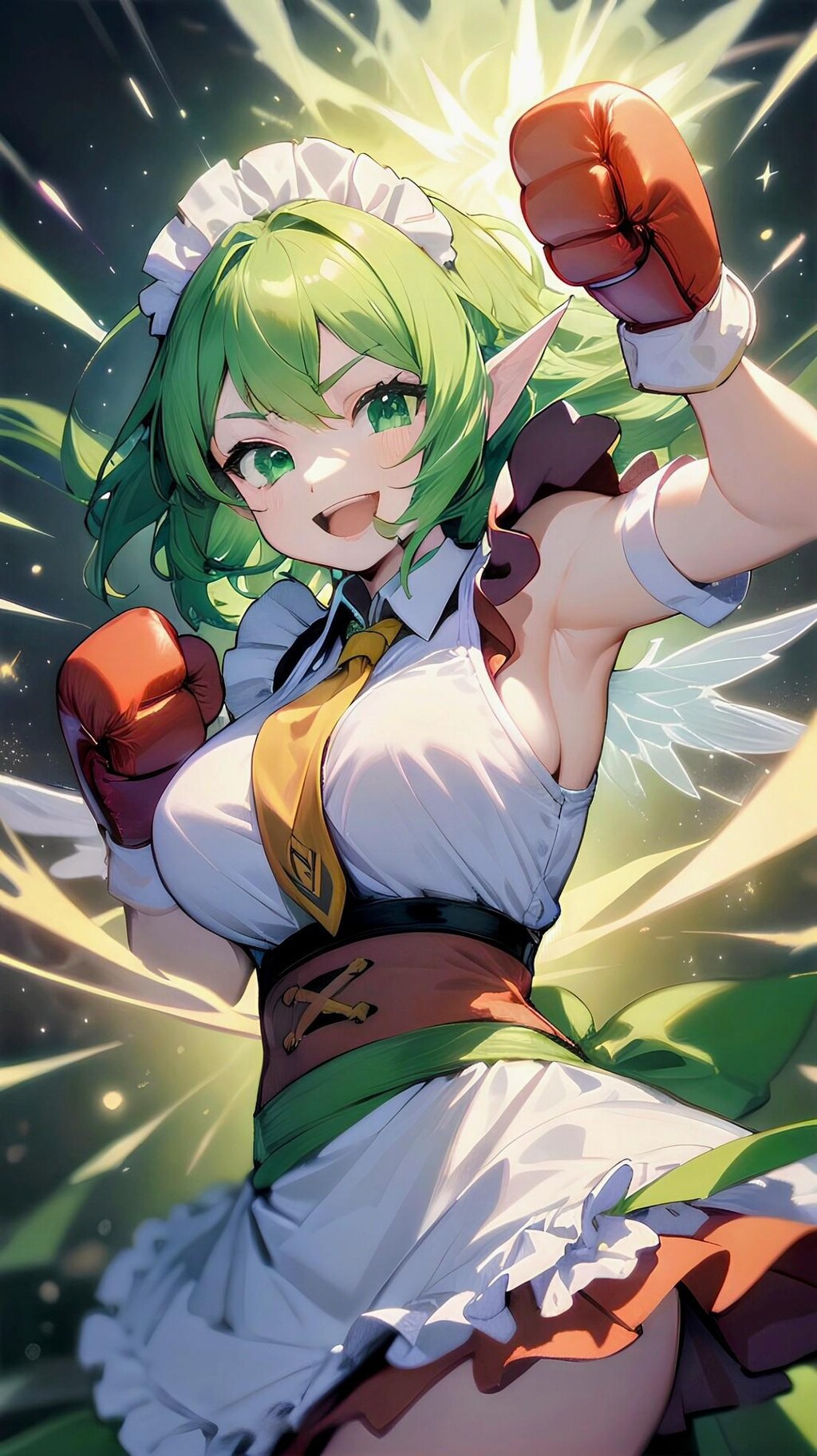 シルフさんと文化祭で握手!! (ナミサンさまよりさずかったプロンプトにて生成)