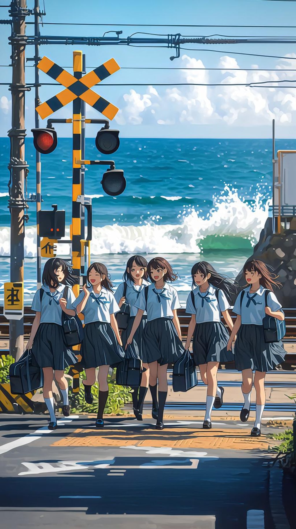 海風と波しぶきに包まれた放課後