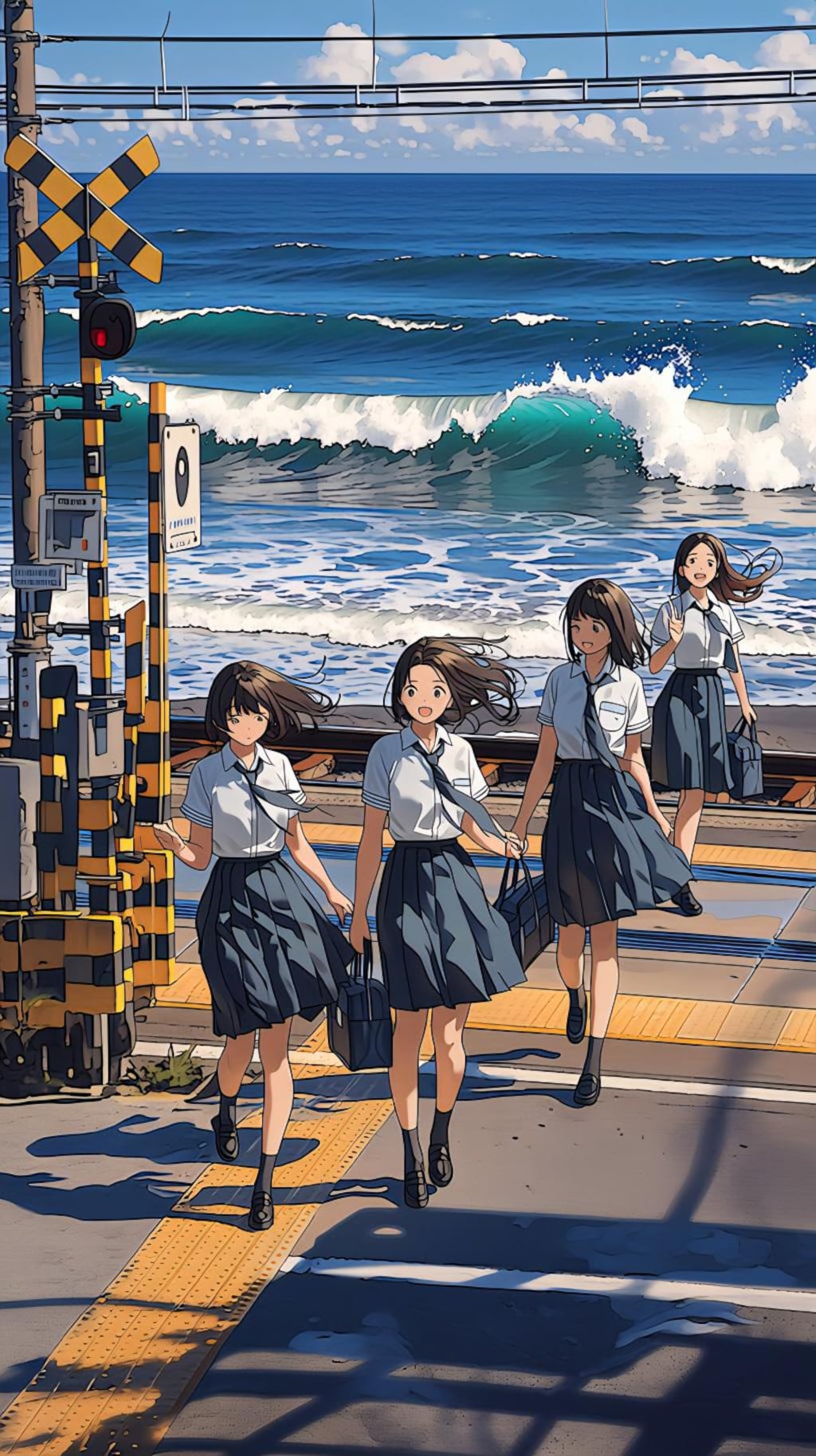 海風と波しぶきに包まれた放課後