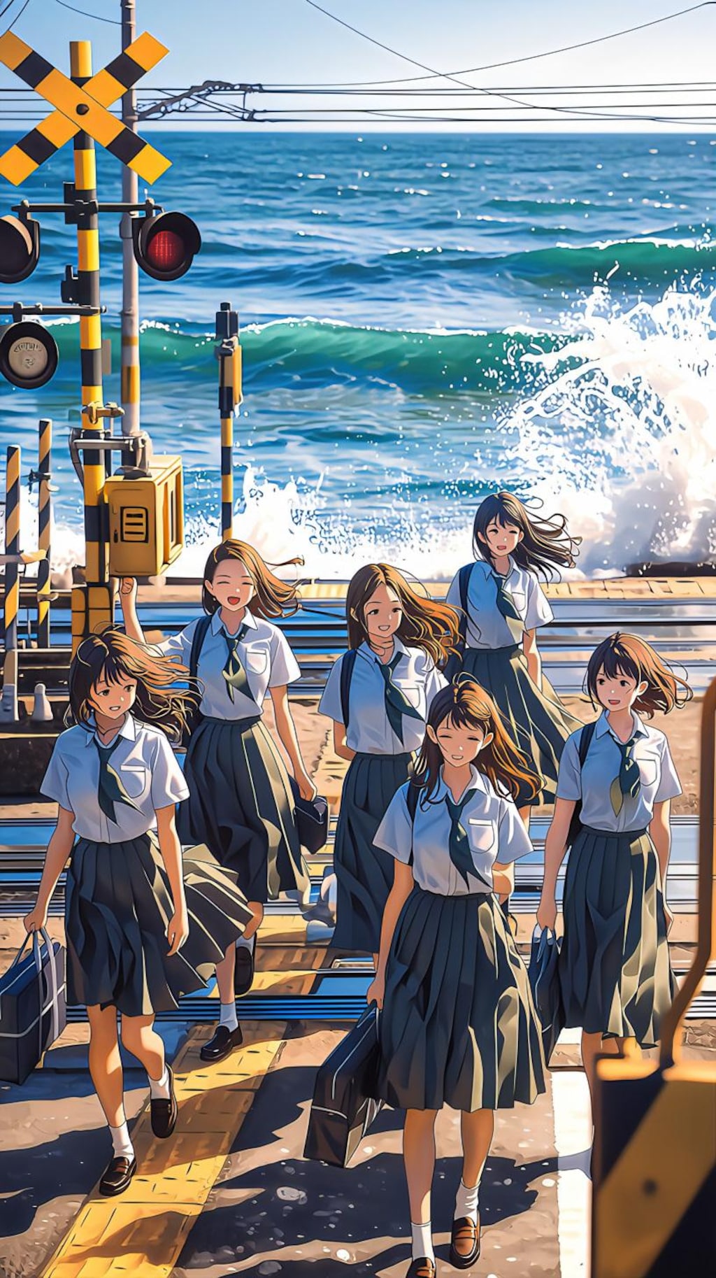 海風と波しぶきに包まれた放課後