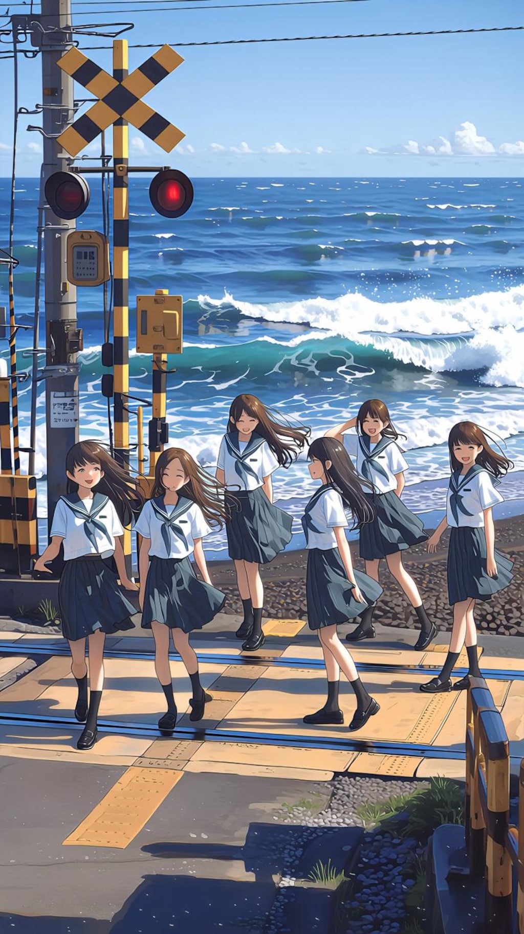 海風と波しぶきに包まれた放課後