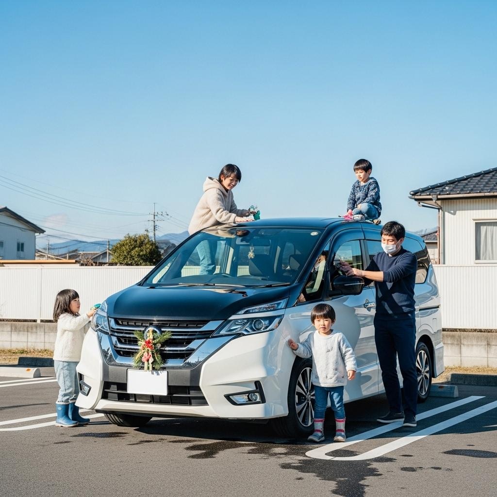 今年も一年ありがとう、家族皆で綺麗にするね