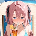 ビキニで飲酒の上伊那ぼたん👙🥃🏖️❤️ 2枚目