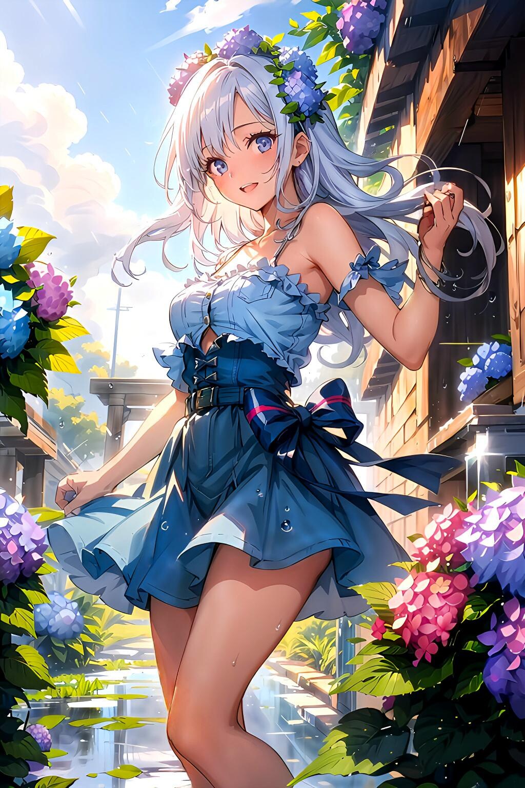 今日のトパーズちゃん　紫陽花