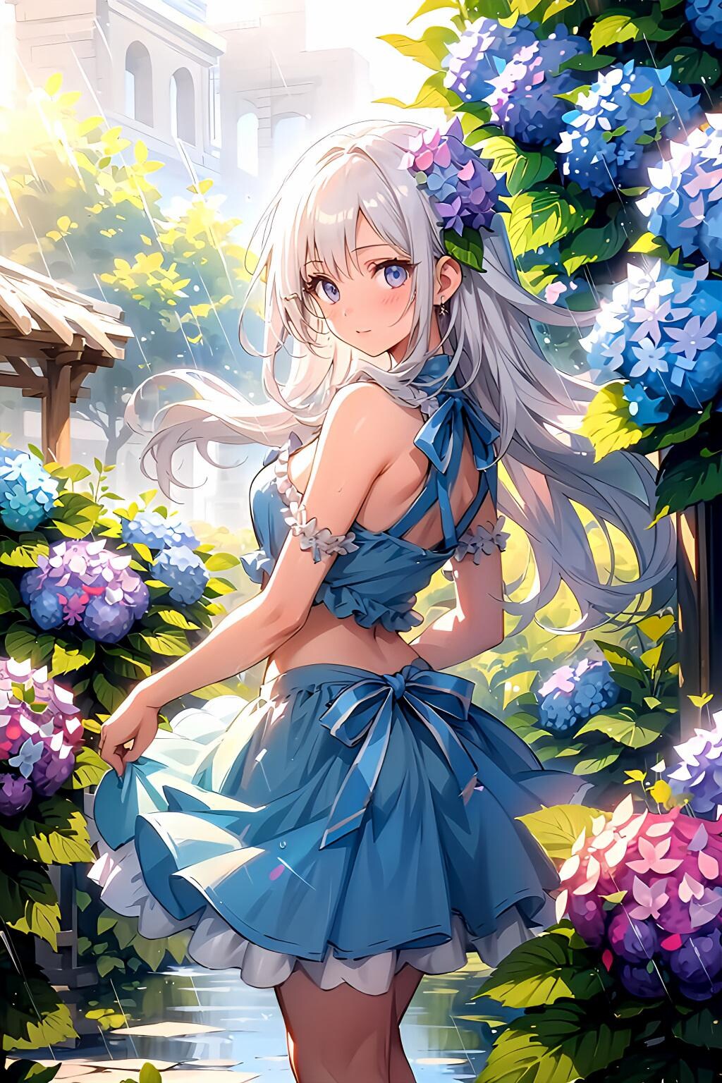 今日のトパーズちゃん　紫陽花