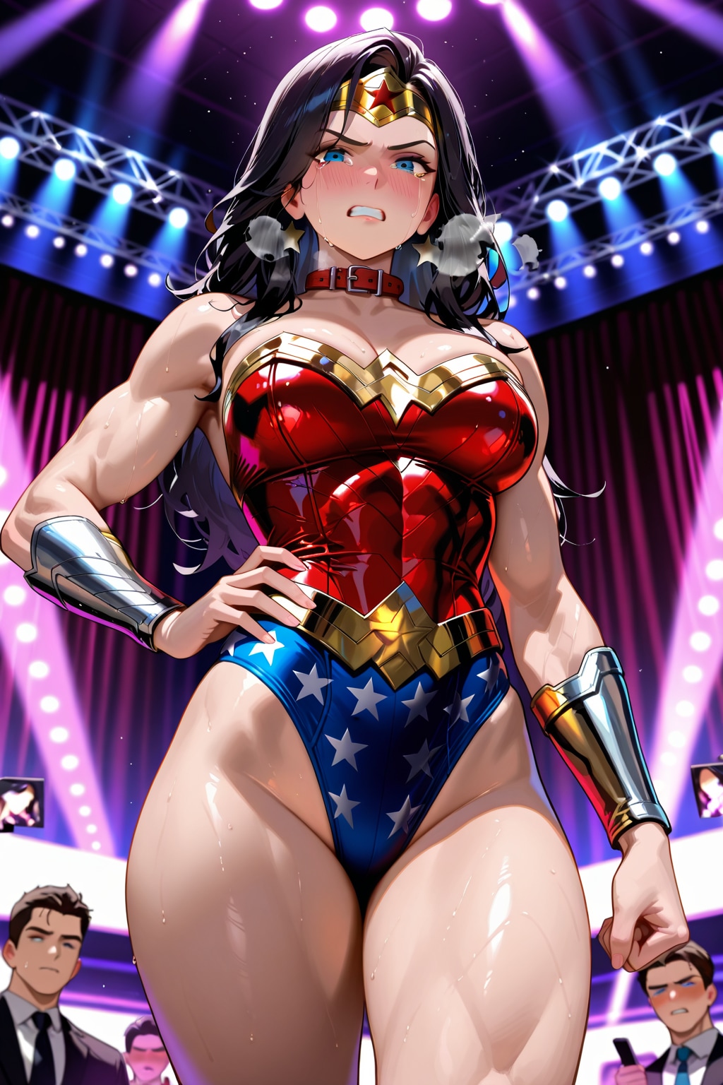 衆目の前で奉仕をするアマゾネス王女