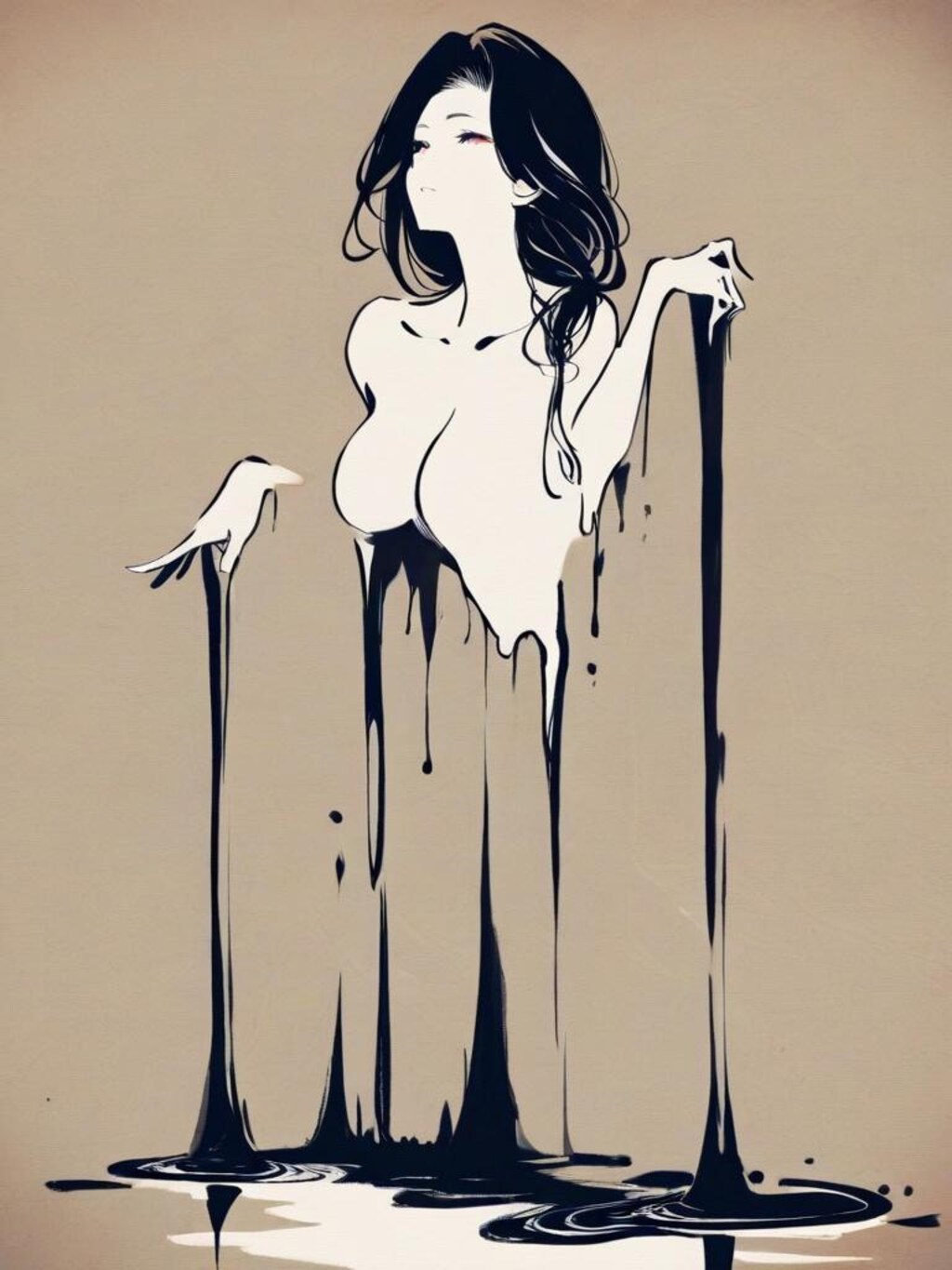 墨絵のおねえさん