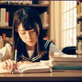 寝ながら勉強中の女子高生 5枚目