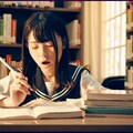 寝ながら勉強中の女子高生 7枚目