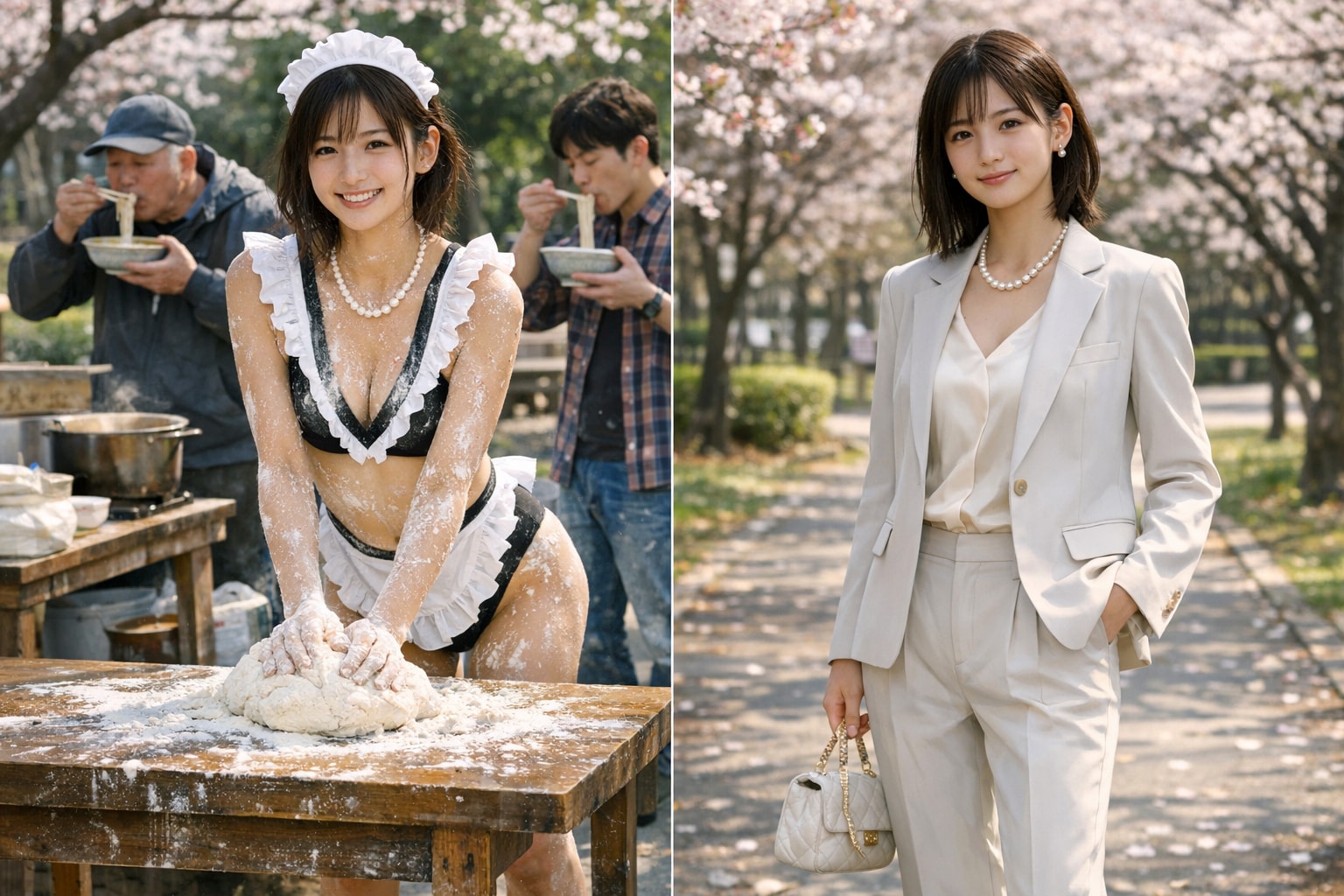 うどんをこねる女子 | の人気AIイラスト・グラビア