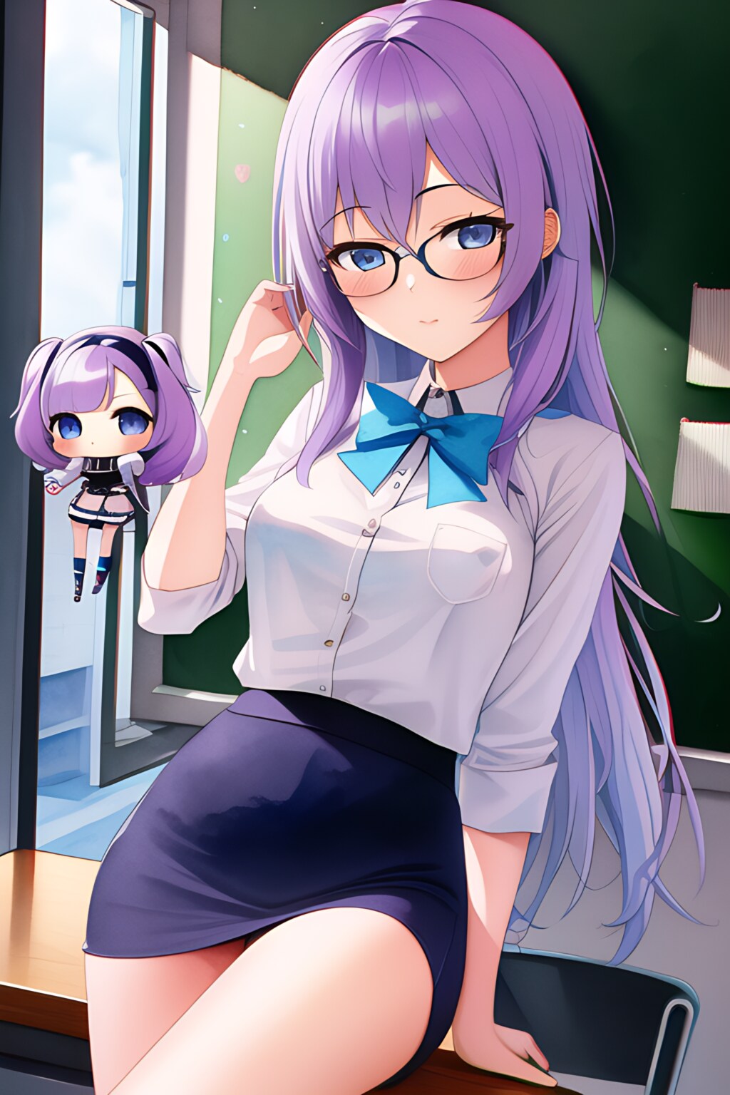 紫髪ちゃんとちびキャラちゃん02