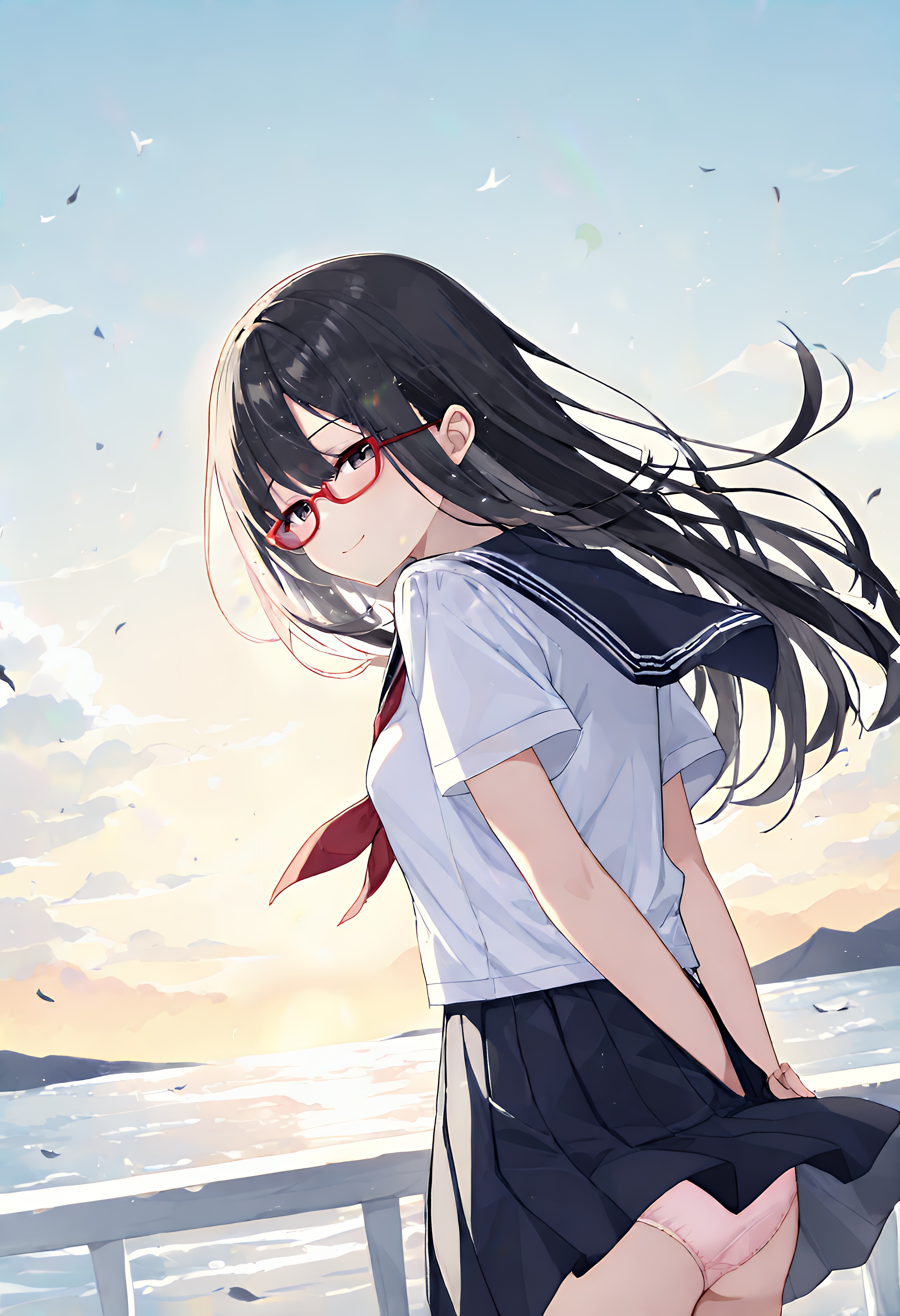 夏の君と桃色下着