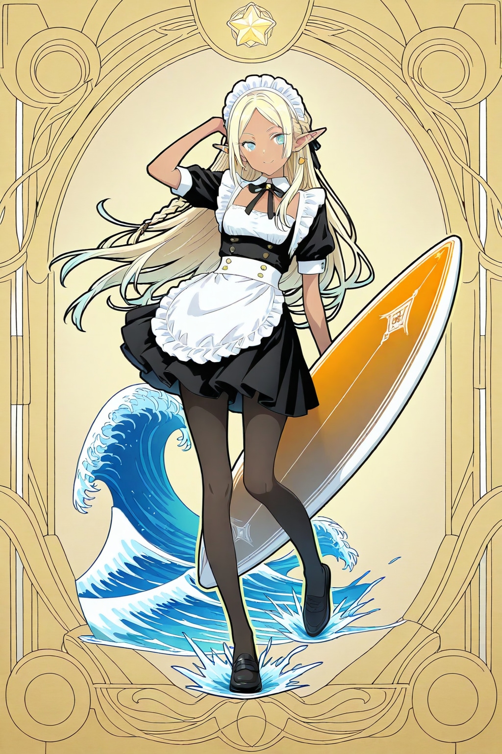 褐色エルフのメイドサーファー(笑)