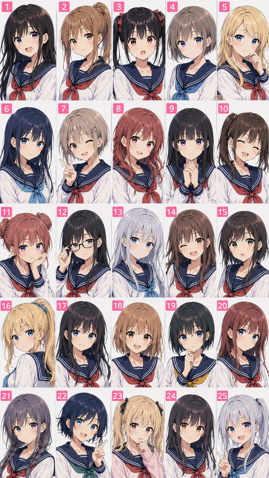 25分割✕4＝100人セーラー服お姉やん
