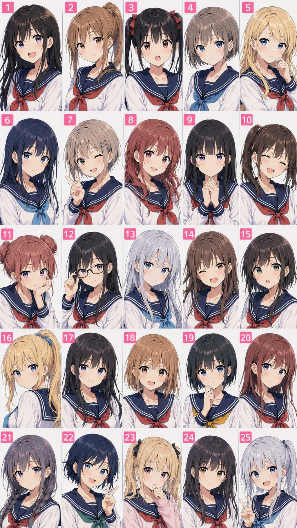 25分割✕4＝100人セーラー服お姉やん