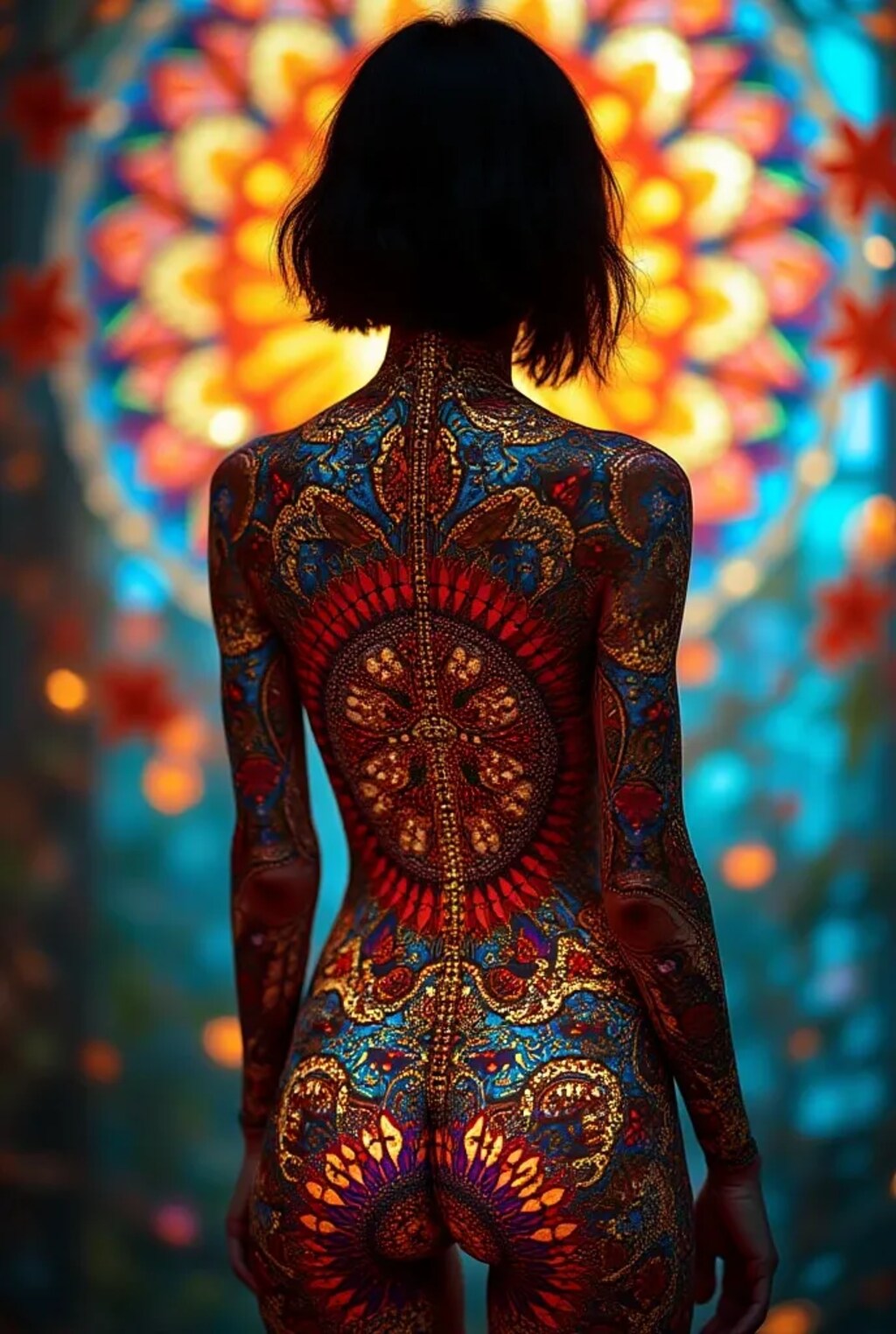 女性 ステンドグラス (4枚)